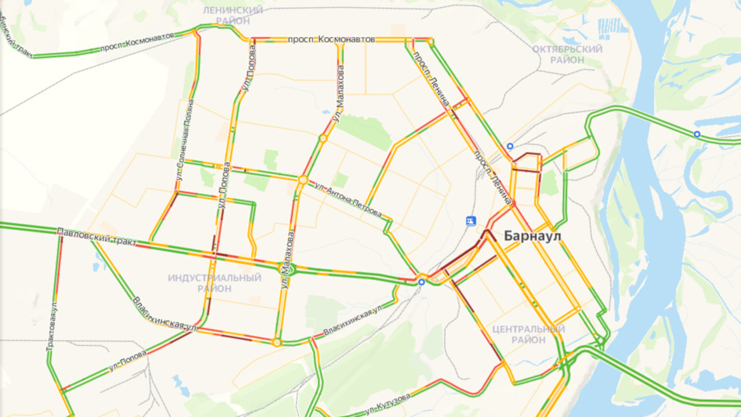 Пробки барнаул онлайн сейчас карта