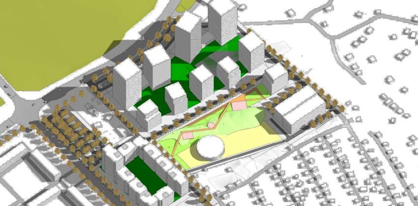 Квартал с 12 многоэтажками и спортивным парком планируют построить в посёлке Южном