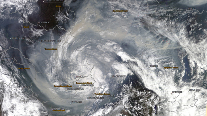 Спутниковый снимок смога над Алтайским краем опубликовали ученые