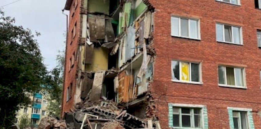 В Омске частично обрушилось пятиэтажное здание