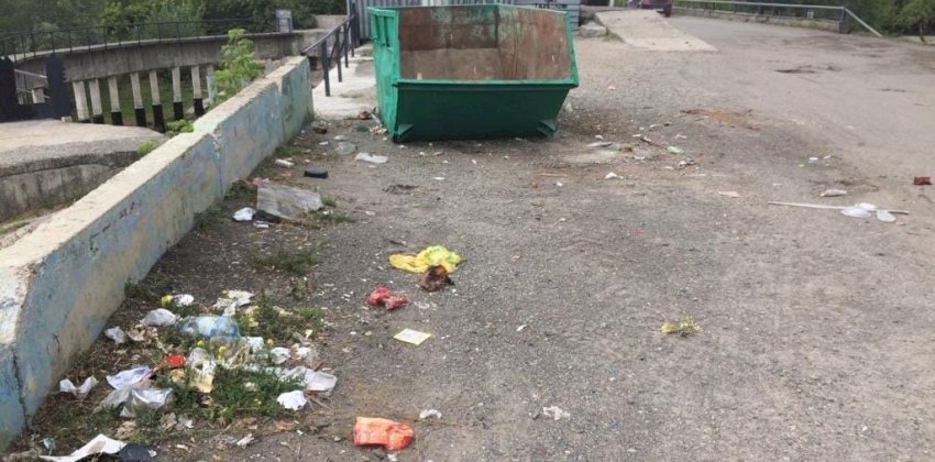 Барнаульские власти объяснили, почему поставили мусорный бак у реки Барнаулки