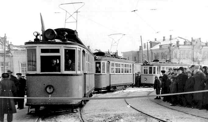 Первый барнаульский трамвай в конце 40-х годов ХХ века